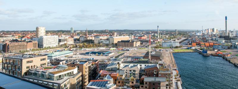 Helsingborg, vy söderut. Foto: Helsingborgs stad