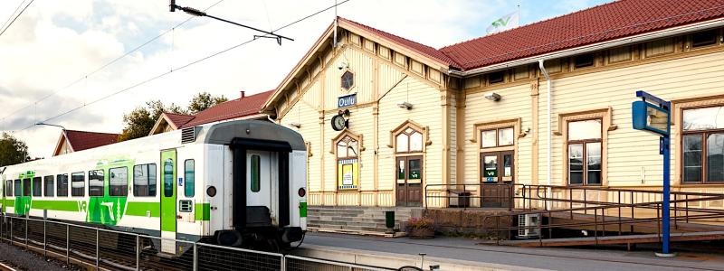 Historiska järnvägstationen i Uleåborg. Foto: VR