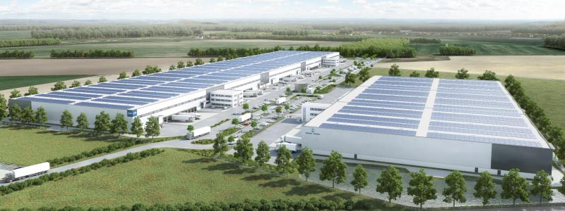 Illustration av logistics centre Oberkrämer. Bild: Garbe Industrial Real Estate