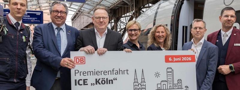 I samband med premiären döpte Deutsche Bahn ett av sina ICE 3neo-tåg till ”Köln” under en ceremoni vid Kölns centralstation. Foto: Deutsche Bahn