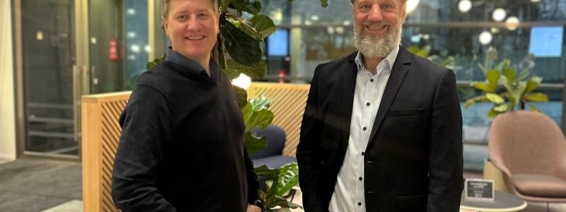 Juha Rissanen, VD för Wibax Logistics Oy och Tero Väyrynen, VD för Wibax Finland Oy. Foto: Wibax