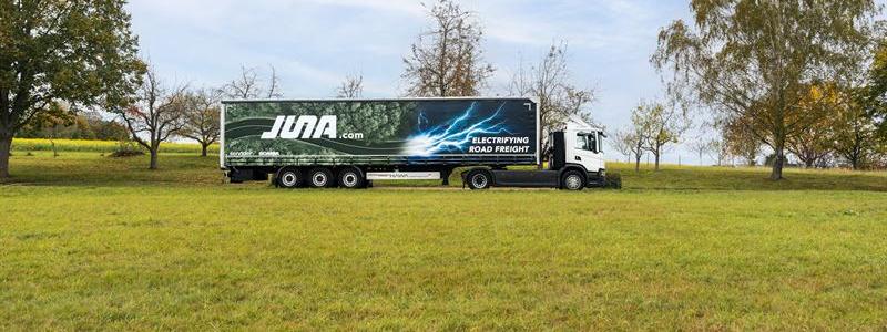 Scania och sennder Technologies GmbH har startat JUNA, ett joint venture-bolag för att bana väg för elektriska lösningar inom vägtransporter i hela Europa. Foto: Scania