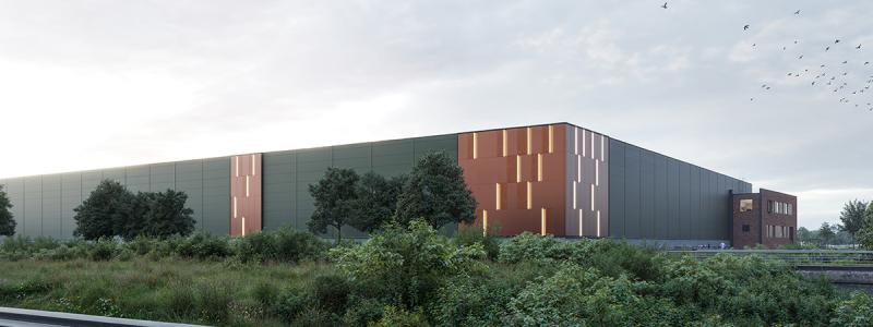 Projektet som därefter inleddes omfattar tre logistikanläggningar om totalt cirka 77 000 kvm, hittills är två anläggningar färdigbyggda. Foto: Cantena