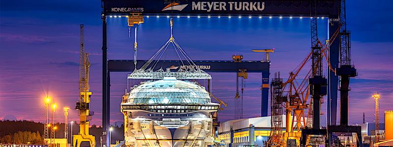 Kryssningsfartyget Legend of the Seas under byggnation i Åbo. Bild: Meyer Turku