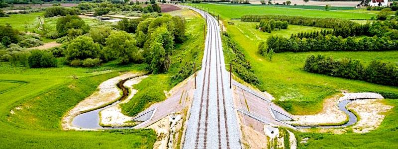 Sträckan Ringsted-Fehmarn vid Naestved norra. Foto: Banedanmark
