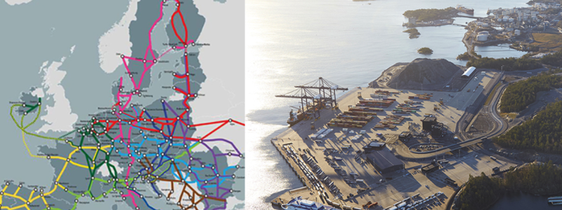 Stockholm Norvik Hamn ingår numer i det transeuropeiska transportnätverket TEN-T. Foto: Norvik Hamn