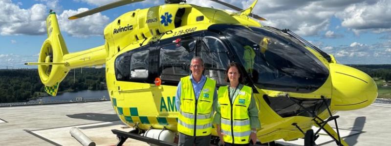 Danderyds sjukhus har nu öppnat sin nya helikopterflygplats. Foto: Danderyds sjukhus