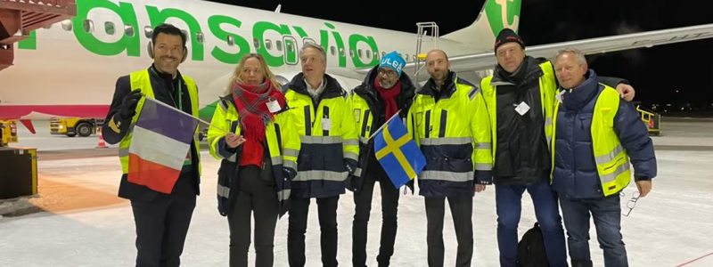 Invigningen genomfördes av Swedavia tillsammans med Luleå kommun, Transavia, Quartier Libre, Luleå Business Region och kommunalrådet Fredrik Hansson. Foto: Swedavia
