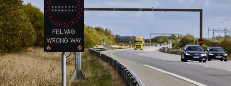 Dynamiska skyltar stoppar spökbilister. Foto: Øresundsbro Konsortiet
