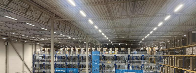 Interiör TPL lager i Eskilstuna. Foto: PostNord