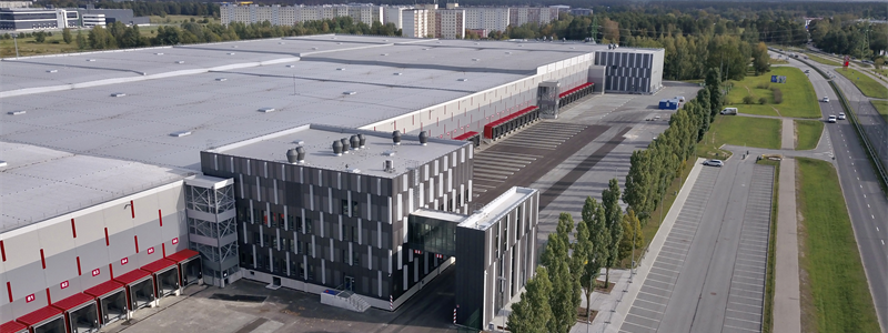 Fastighetens totala yta sträcker sig över 94 000 kvadratmeter. Fotograf: Rimi Baltic