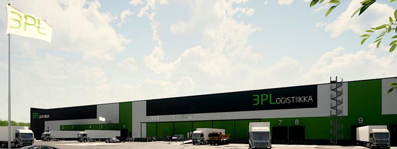 Kommer att ligga nära Finlands största export- och importhamn. Illustration: 3P Logistiikka Group