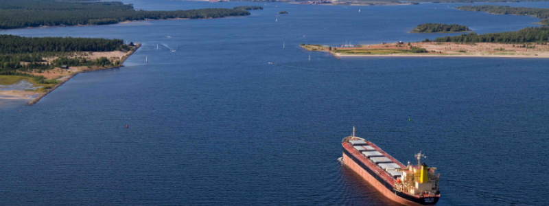 Projekt Malmporten är Sveriges största muddringsprojekt och möjliggör att Luleå hamn kan ta emot fartyg med ett djupgående om upp till 14,7 meter. Foto: Sjöfartsverket