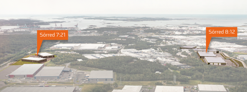 Bockasjö och Platzer utvecklar 130 000 kvadratmeter logistikyta på fastigheterna Sörred 8:12 och Sörred 7:21 i Torslandaområdet. Foto: Platzer