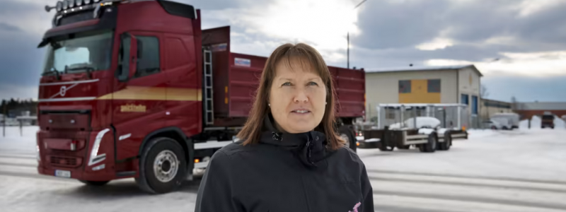 Elise Ryder Wikén tror att lastbilselektrifieringen är rätt väg att gå. Foto: Susanne Kvarnlöf