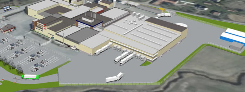 Nu bygger Atria ut sitt logistikcenter i Sköllersta. Foto: Eitech