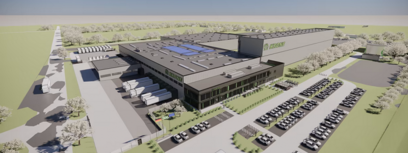 Visionsbild av Krones nya reservdels- och logistikcenter. Foto: Söderberg Haak