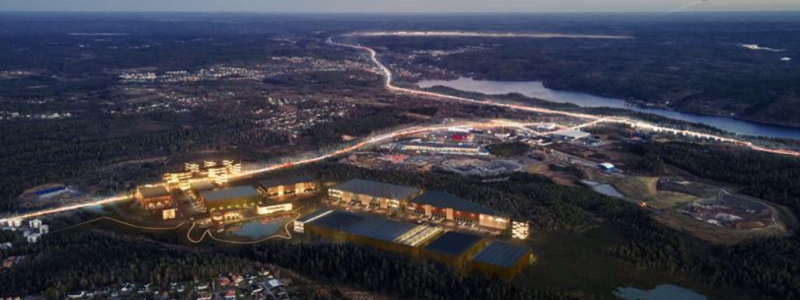 Link40 är namnet på en ny, stor gods- och logistikhubb som ska etableras i Mölnlycke. Bild: Balder