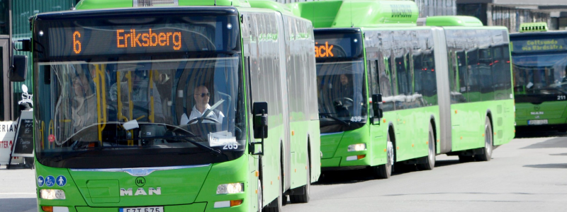 Gamla Uppsala Buss börjar köra elbussar i stadstrafiken i Uppsala. Foto: GUB