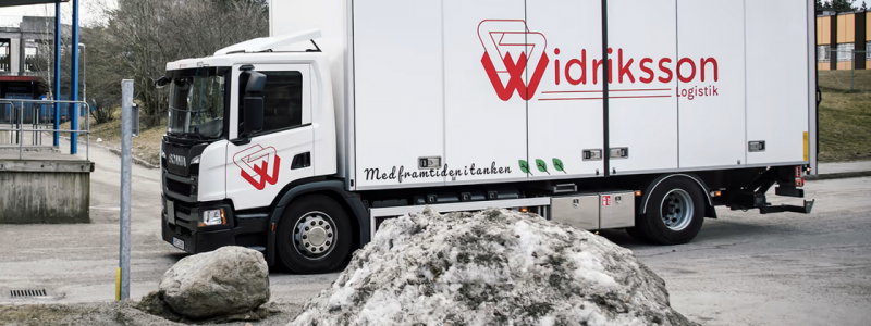 Biogasfordon bidrar till att minska utsläppen för Widriksson Logistik. Foto: Widriksson