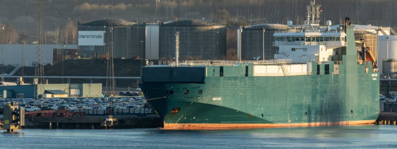 Fartyget M/V Minchah premiäranlöpte Göteborgs hamn under måndagen. Foto: Göteborgs Hamn.