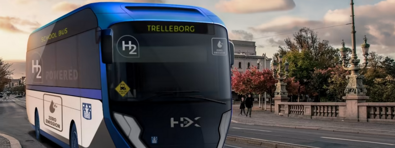 Vätgasdriven buss från H2X. Visionsbild