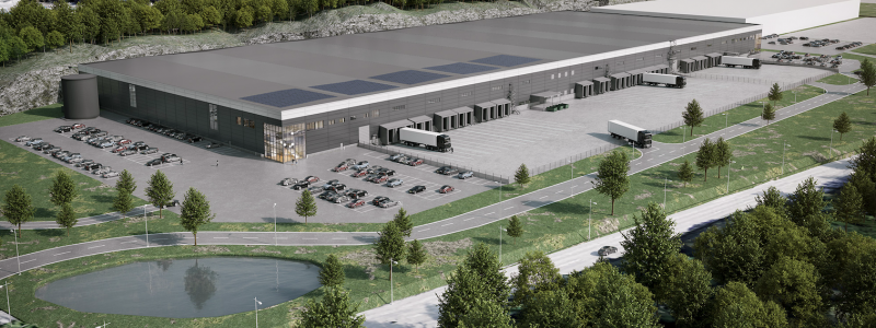 Sörred Logistikpark har ett attraktivt logistikläge i Torslandaområdet. Foto: Platzer