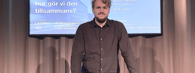 David Mowitz, expert e-mobility hos intresseorganisationen Powercircle, deltog i seminariepunkten seminariepunkten ”Framtidens elektrifierade transportsystem – hur kommer vi dit?” på Elmia Lastbil. Foto: Elmia