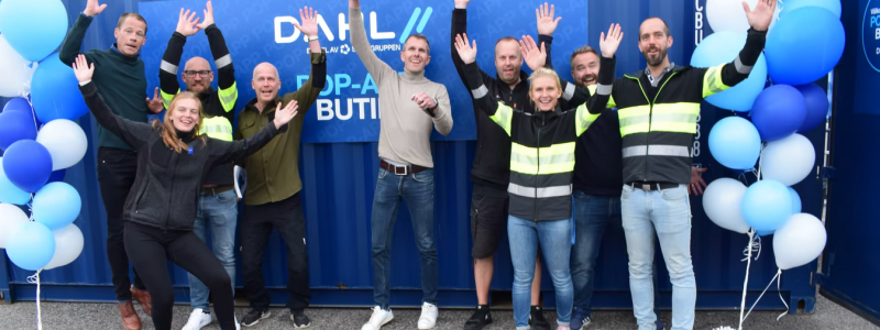 Lokal byggcontainer ger bättre bygglogistik i byggområdet i Njurunda. Foto: Dahl