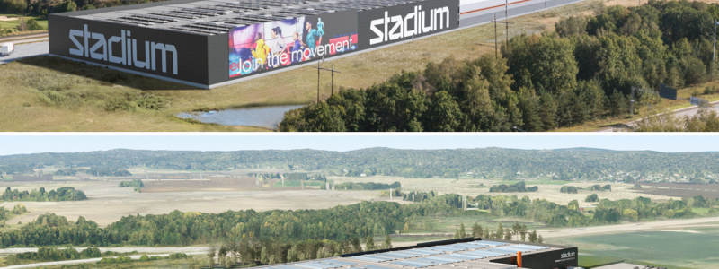 Det nya automatiserade lagret i Norrköping omfattar 40 800 kvadratmeter och utrustas med hundratals robotar. Bild: Slättö