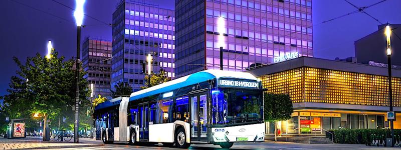 Vätgasdriven Solaris Urbino i polska staden Poznan. Foto: Ballard Power Systems