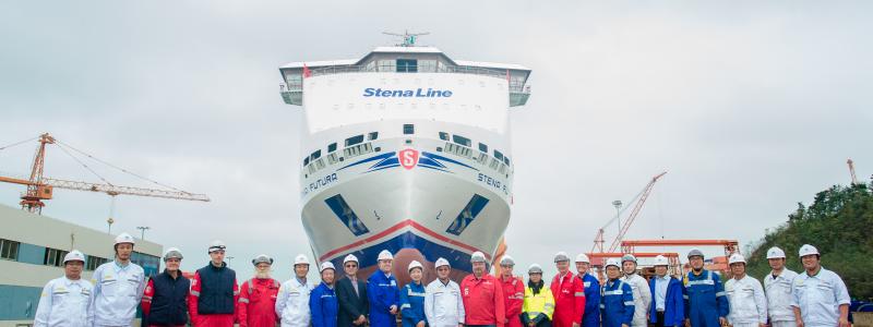Stena Futura sjösätts. Foto: Stena Line
