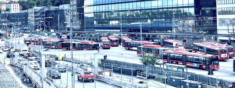 Bussar vid Stadsgården i Stockholm. Foto: Stina Wickenberg
