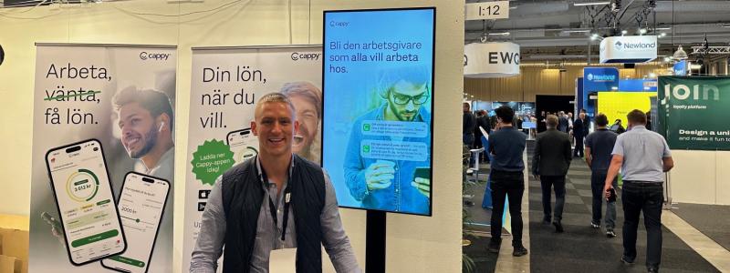 Marcus Enqvist, försäljningschef på Cappy, representerade företaget på Retail Technology & e-Commerce expo som ägde rum på Kistamässan.