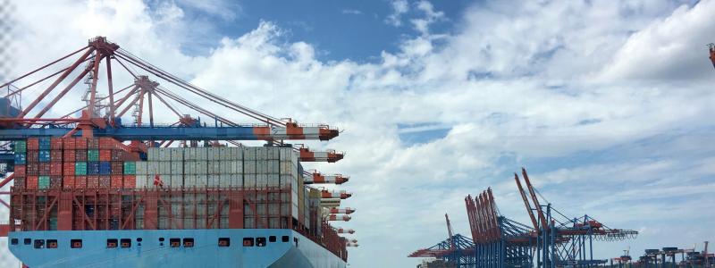 Hamburgs hamn med containerfartyg. Foto: Bernd Dittrich/Unsplash