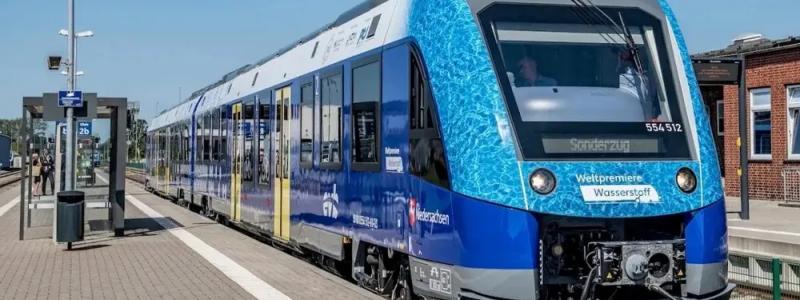 Vätgaståg i tyska Bremervörde. Photo: Foto: Sabrina Adeline Nagel/ kollektivtrafikbolaget EVB