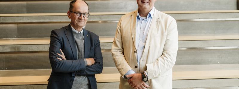 Jan-Ingvar Jönsson, rektor LiU, och Tomas Svensson, generaldirektör VTI. Foto: VTI