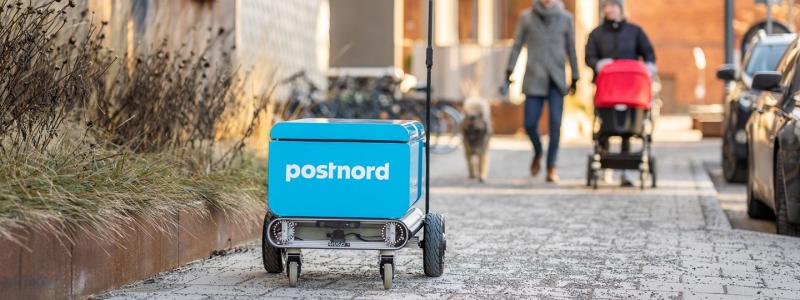 PostNord testar självkörande leveransrobot i Norra Djurgårdsstaden. Foto: PostNord