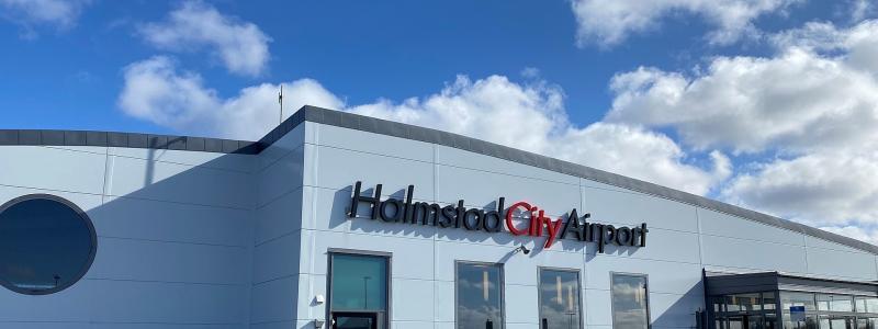 Halmstads Flygplats får ekonomiskt stöd under 2022.  Foto: Pljungkv