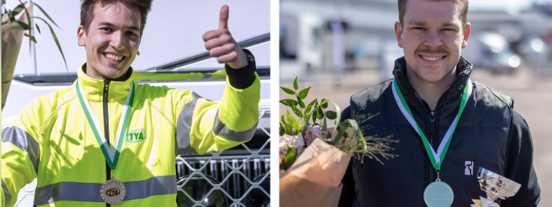 Två glada vinnare i Yrkes-SM. Foto Liza Simonsson