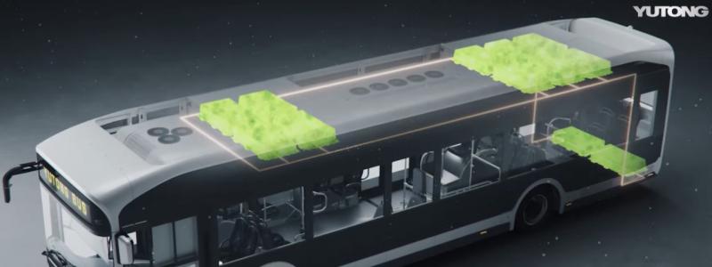 CATL, en ledande tillverkare av batterier, har i samarbete med busstillverkaren Yutong skapat denna buss med ett megabatteri. Bild: Yutong