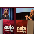 Rebecka Fihn, vd på Autorekrytering och Louise Wohrne, hållbarhetschef inom MEKO-koncernen och ordförande i den europeiska organisationen FAAS. Foto: Svenska Fordonsbranschen
