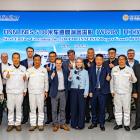 Representanter från Finnlines, ledningen och projektansvariga vid CMI Weihai Shipyard samt medlemmar från RINA:s kinesiska team samlades för att uppmärksamma stålskärningsceremonin för det första fartyget i Hansa Superstar-klassen. Foto: Finnlines