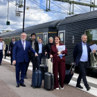 Pat Cox tillsammans med representanter från EU-kommissionen och Kombi-Consult GmbH för att studera korridorens betydelse för försvar, industri och europeisk beredskap Foto: Oslo-Sthlm 2.55