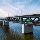 Green Cargos godståg kör över Öresundsbron Foto: Michael Gartner Green Cargo