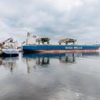 Det nya lagersystemet Sipal testas inledningsvis för exportflödena till USA från Varberg. SAGA Welco är ett av rederierna som trafikerar Varberg - USA. Foto: Hallands hamnar