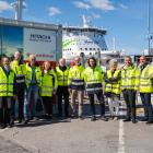 Det två veckor långa testet vid Majnabbeterminalen för Stena Lines Tysklandstrafik visade att den vätgasdrivna generatorn kan användas som en alternativ energikälla för fossilfri el i hamnar. Foto: Hitachi Energy