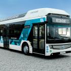 Vätgasbussen Caetano H2 City Gold besöker fyra svenska städer i vår.  Foto: Vätgas Sverige