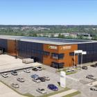 Lager- och logistikbyggnad planeras på Hacksta industriområde, söder om Bäckby i Västerås. Illustration: Pantektor AB