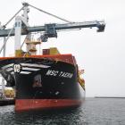 Här lossas MSC Taerim, ett av fartygen i rederiet MSC:s globala linjenätverk. Foto: Helsingborgs hamn